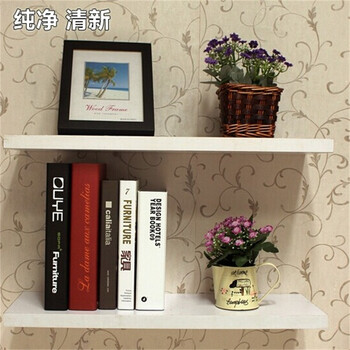 创意格板一字板家居背景墙装饰架隔板机顶盒架墙壁上置物柜电视墙装饰搁板照片相框墙 黑色一个 80*20*1.8