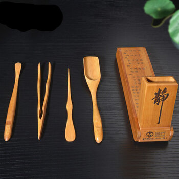 
                                                                                茗匠茶具茶道六君子零配件竹制茶夹茶勺茶针茶匙组合套装                