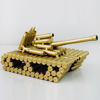 弹壳创意摆件 炮弹壳工艺品礼品 56中型坦克造型简约摆设 19cm*10cm*