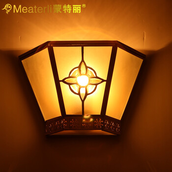 蒙特丽 客餐厅卧过道壁灯TBX1 美式乡村全铜灯具 (B) 型号TB51_26*18cm