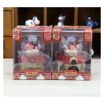 阿狸玻璃球手摇款天空之城音乐铃卡通音乐盒创意生日礼物礼品 粉色阿狸