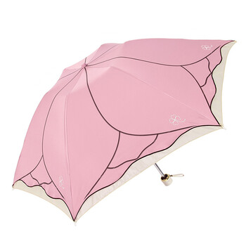 
                                        Adima荷韵系列花瓣伞雨伞女折叠小清新三折晴雨两用伞太阳伞 k160828-1a-7骨樱花粉                