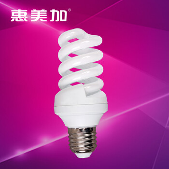 惠美加全螺旋16W节能灯荧光灯管E27螺旋灯口白光日光色纯三基色护眼螺旋型节能灯（2只装）