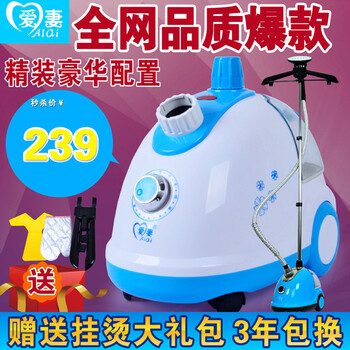 爱妻八档蒸汽挂烫机家用电熨斗便携手持烫衣服熨烫机 浅蓝色