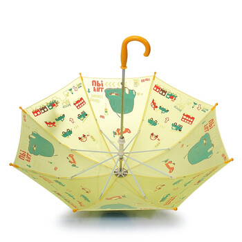 天堂伞 童心飞扬直杆手开儿童晴雨伞13015E鹅黄Q款
