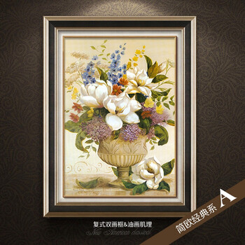 欧喆 欧式客厅装饰画现代简约玄关壁画沙发背景墙画餐厅三联挂画 简欧经典系-A 60*80 拍一套数量请填写3件