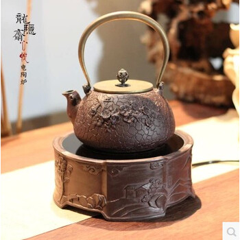 台湾龙隐斋心悦版八方山水老岩泥 电陶炉 迷你 铁壶铜壶专用茶炉