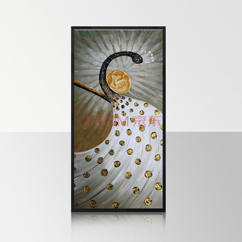 Timax油画国画3D画高清微喷定制 客厅玄关沙发背景墙装饰画 办公室挂画油画壁画定制题材 无框三拼 30*60