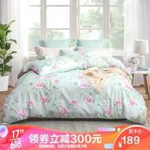 179元包邮  LOVO 乐我家纺 翩翩花语 纯棉床上四件套 1.8米床