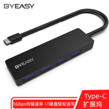 22元包邮  BYEASY Type-C 扩展坞分线器 USB3.0*4 一拖四