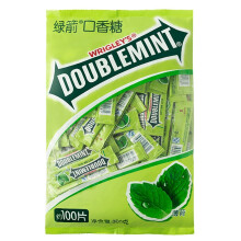 9.9元  绿箭（DOUBLEMINT）口香糖原味薄荷味100片300g单袋装
