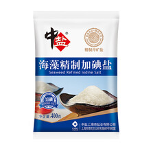 6.25元  中盐 食用盐 海藻精制加碘盐 400g*5