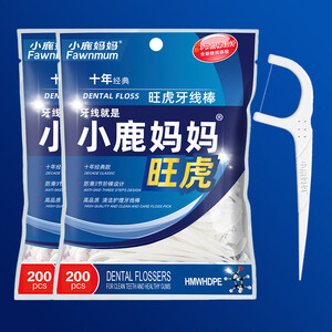 19.9元包邮  小鹿妈妈 细滑牙线棒 400支