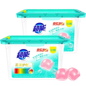 39.9元  超能 花漾护色 洗衣凝珠 50颗*2