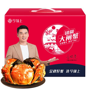 20点： 9.9元包邮 今锦上鲜活大闸蟹现货 公3.8-4.1两 母2.6-2.9两 4对8只