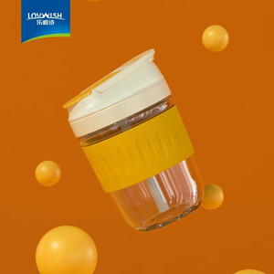 13.9元 包邮  乐唯诗 吸管双饮玻璃杯 350ml