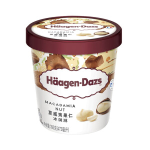 125.6元包邮  哈根达斯 夏威夷果仁口味  冰淇淋 473ml*2