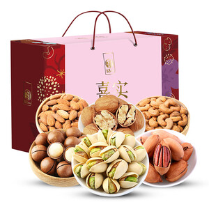 历史新价：  96元  华味亨 禧实 坚果礼盒 1718g *2件