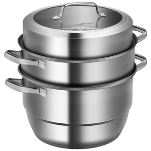 PLUS会员：105元包邮 VATTI 华帝 不锈钢蒸锅 三层 28cm（26cm的折后99元）