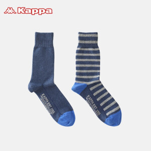 39元包邮  Kappa卡帕 KP8W02 男士复古条纹长筒袜 2双 *2件
