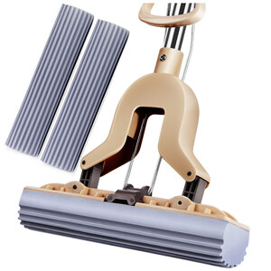 18.8元 百家好世 家用胶棉拖把 对折挤水 共2头