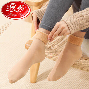 19.9元包邮  Langsha 浪莎 AX2666 加绒加厚保暖袜 6双