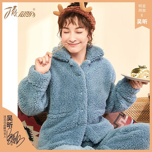 99元包邮  dingguagua 顶瓜瓜 羊羔绒保暖家居服套装