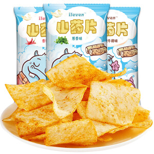 0.31元 ileven休闲零食小吃 薯片山药薄片 脆片60g*3袋