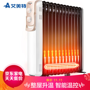 马上就能用到： 199元包邮  AIRMATE 艾美特 HU1329-W 电热油汀 13片