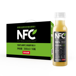 63元 农夫山泉 NFC新疆苹果汁300ml*10瓶*3