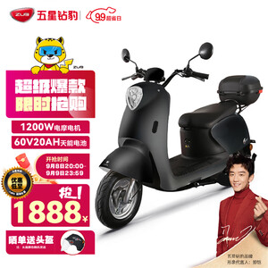 1888元 包邮 ZUB 五星钻豹 成人60V20A长续航 1200W电动车 G1