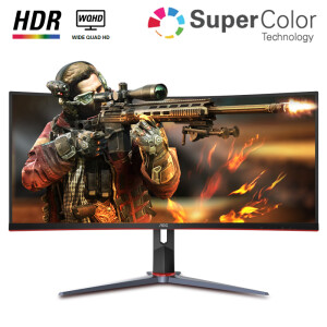 双重优惠：2199元包邮  AOC CU34G2X 34英寸 VA显示器（144Hz、1ms、119%sRGB、1500R、HDR10）