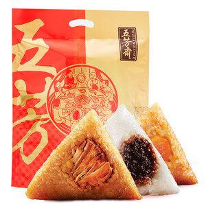 29.9元  五芳斋 五芳团圆 速冻粽子礼包 5味10粽 1kg
