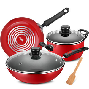 99.9元包邮   爱仕达PL03G1RWG 锅具3件套 装 +送木铲+保鲜膜