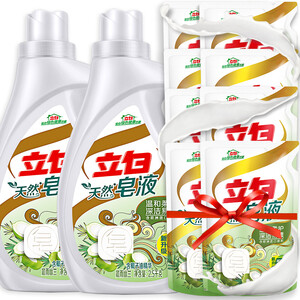 PLUS会员：149包邮   Liby 立白 洗衣液天然皂液 共9kg装 *2件