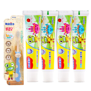 14.9元包邮  FROGPRINCE 青蛙王子 儿童牙膏 50g *4支
