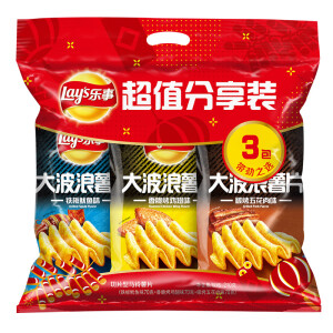 19.8元  乐事 Lay’s 大波浪组合包(鱿鱼+烤翅+五花肉)70g*3包 *2件+75g*2包