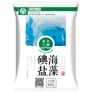 3.78元  蓝天三晶 未加碘精制食用盐 400g *3件