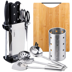 现在领券：64.5元  BAYCO 拜格 DJZCKD017 刀剪菜板厨具套装 (12件套)