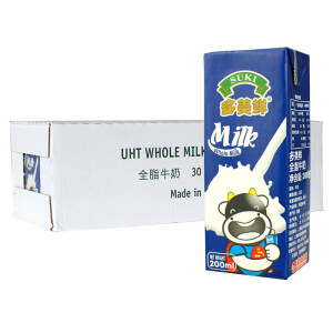 142元包邮  德国原装进口 多美鲜（SUKI）全脂纯牛奶 200ml*30盒*3