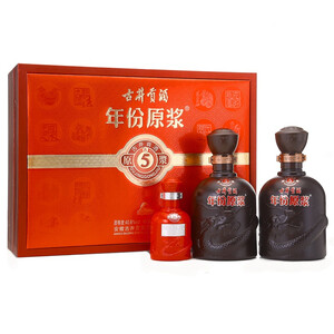 239.94元包邮  古井贡酒 年份原浆 5年 浓香型白酒 40.6度 425ml*2瓶 礼盒装