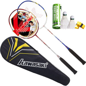 256.2元包邮  KAWASAKI 川崎 KD-1 超轻碳素羽毛球对拍 已穿线 赠四件套 *3件