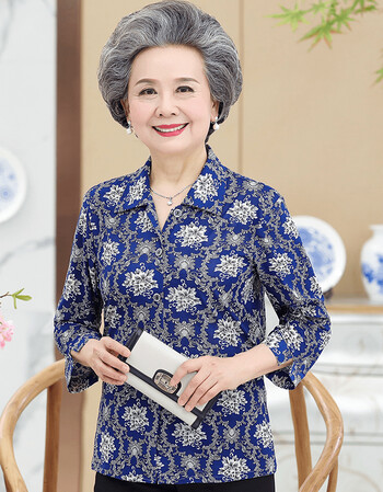 60岁70妈妈夏装套装奶奶短袖衬衫太太外套老人衣服女子女性潮流微胖