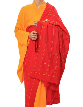 【僧服居士服佛教】祖衣袈裟僧服红色僧衣男佛教法衣和尚服僧袍 红色