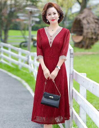 希尔库班儿子结婚妈妈穿的喜庆夏装衣服婆婆装婚礼服高贵丈母娘婚宴