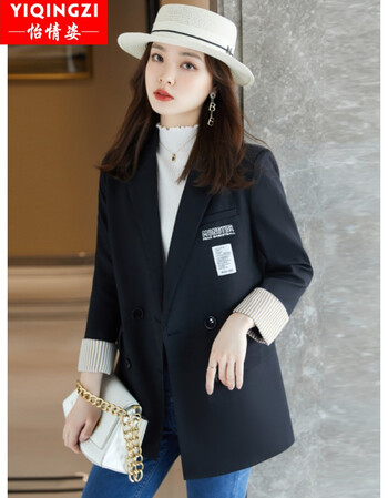 怡情姿高级感炸街西装外套女春秋2021新款修身显瘦气质英伦风今年流行