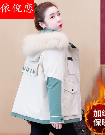依倪恋少女秋冬季初中高中生2021新款棉衣棉服女冬装2021年新款设计感