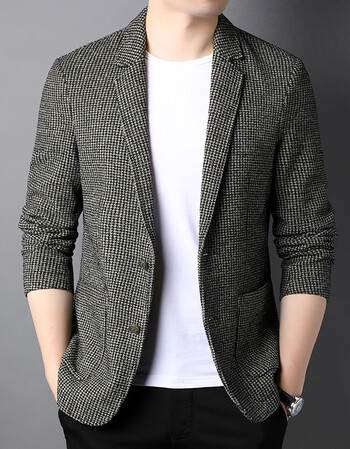 轻奢高端高档品质西服男 秋季新款简约休闲西装中年男士西装领西服