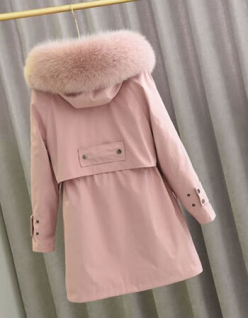 年后清仓今冬流行派克服女2021冬新可拆卸濑兔毛内胆真狐狸领皮草中长