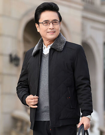 中老年爸爸装冬季男装冬装外套男加厚棉衣中老年加绒爸爸短款棉袄爷爷